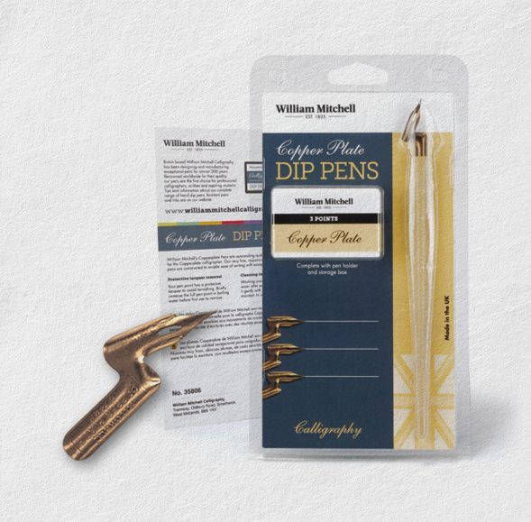 William Mitchell Copper Plate Dip Calligraphy Pen Set