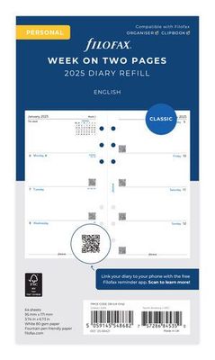 Filofax 2025 Diary Inserts