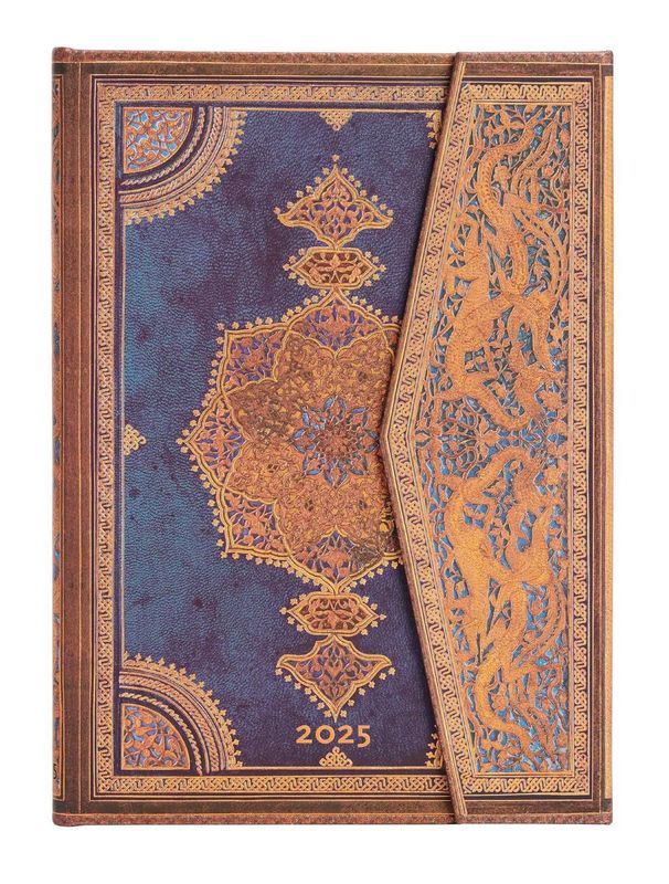 Paperblanks Midi 2025 Week To View Hard Cover Diary - Safavid Indigo