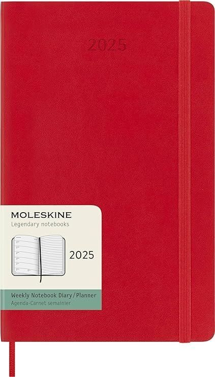 Moleskine Large 2025 Hard Cover Weekly Notebook Diary - Red