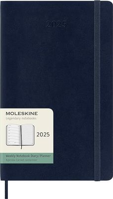 Moleskine Large 2025 Soft Cover Weekly Notebook Diary - Sapphire Blue