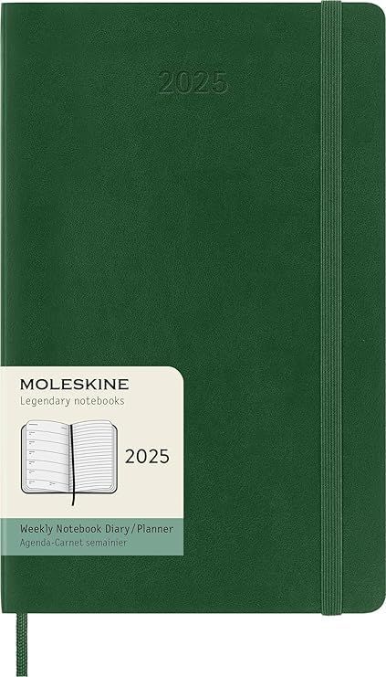 Moleskine Large 2025 Soft Cover Weekly Notebook Diary - Myrtle Green