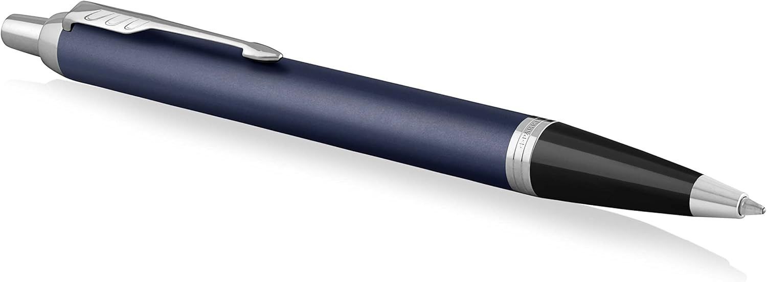 Parker IM Ballpoint Pen - Matte Blue with Chrome Trim Finish