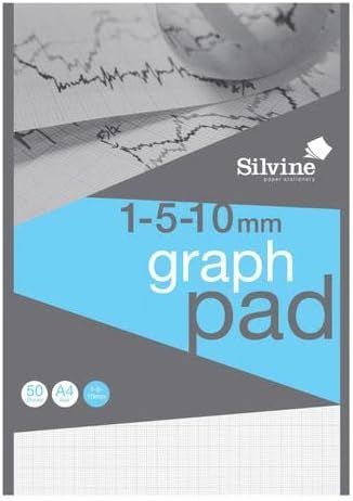 Silvine A4 1/5/10mm Graph Pad (A4GP1510)