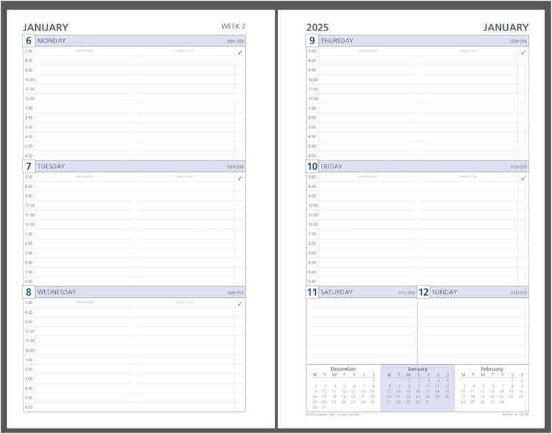 Collins A5 Week-to-View Diary Refill 2025