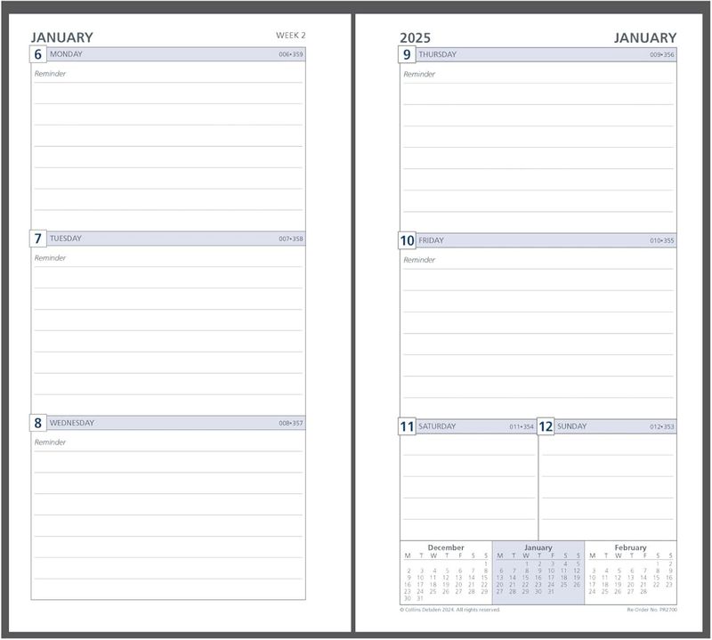 Collins Personal Week-to-View Diary Refill 2025