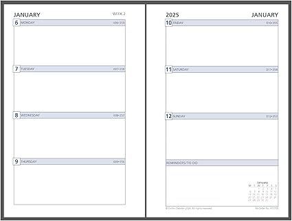 Collins Pocket Week-to-View Diary Refill 2025