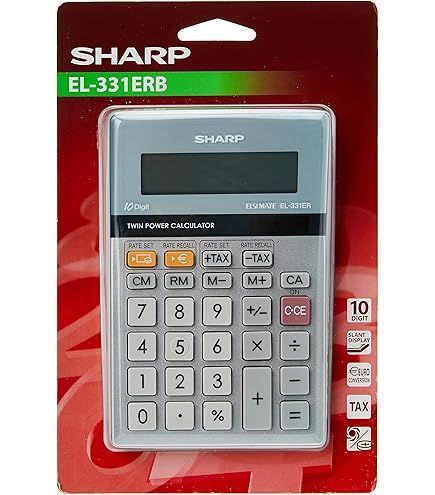 ​Sharp Silver 8-Digit Semi-Desktop Calculator EL-330ERB