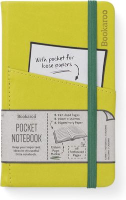 Bookaroo A6 Pocket Notebook - Chartreuse Bookaroo A6 Pocket Notebook - Chartreuse
