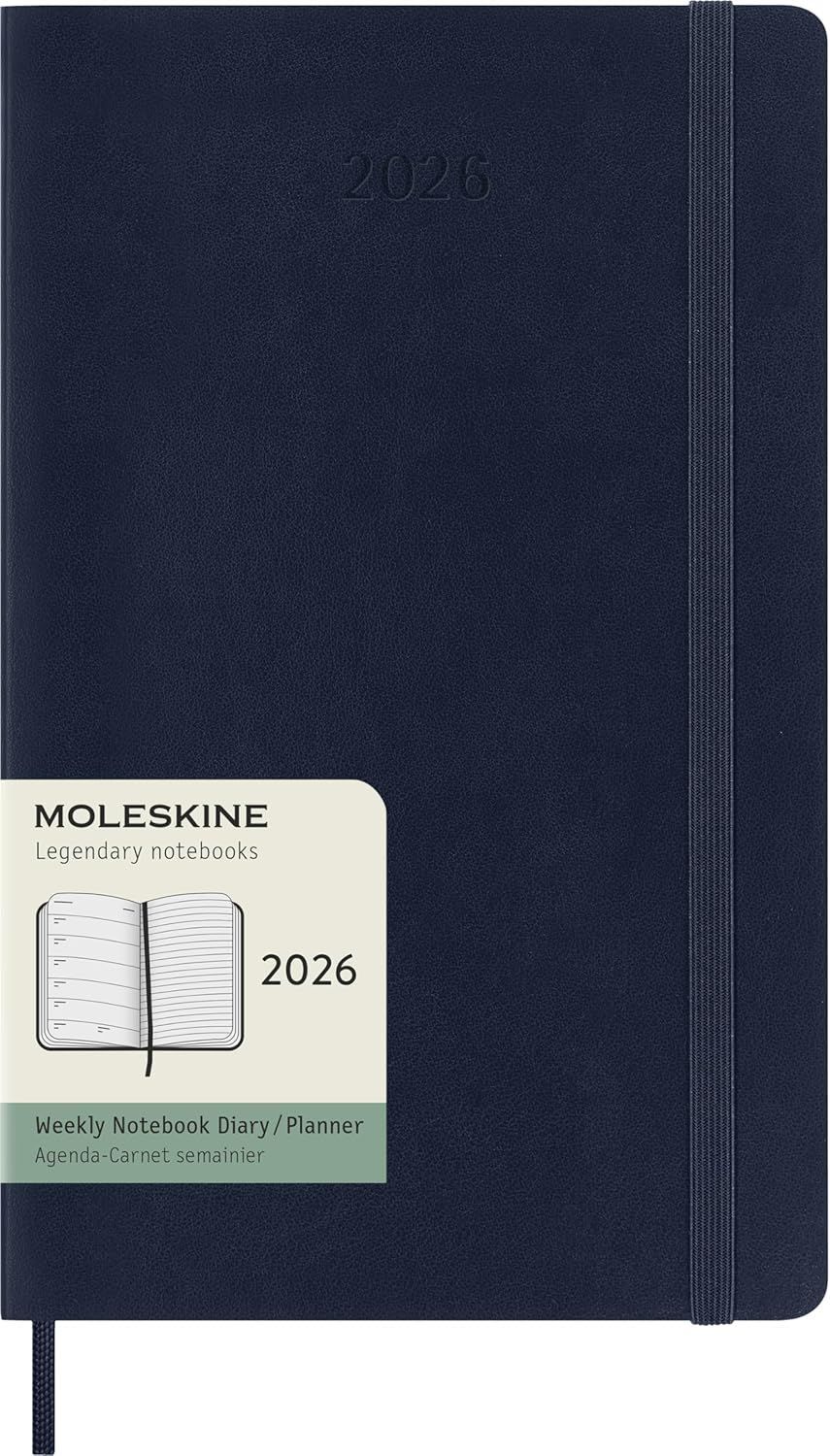 Moleskine Large 2026 Soft Cover Weekly Notebook Diary - Sapphire Blue