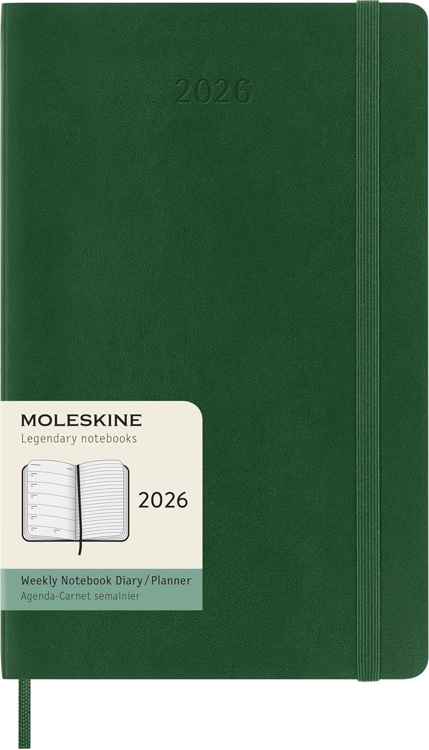 Moleskine Large 2026 Soft Cover Weekly Notebook Diary - Myrtle Green