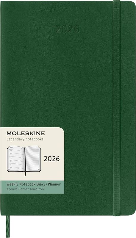 Moleskine Large 2026 Soft Cover Weekly Notebook Diary - Myrtle Green