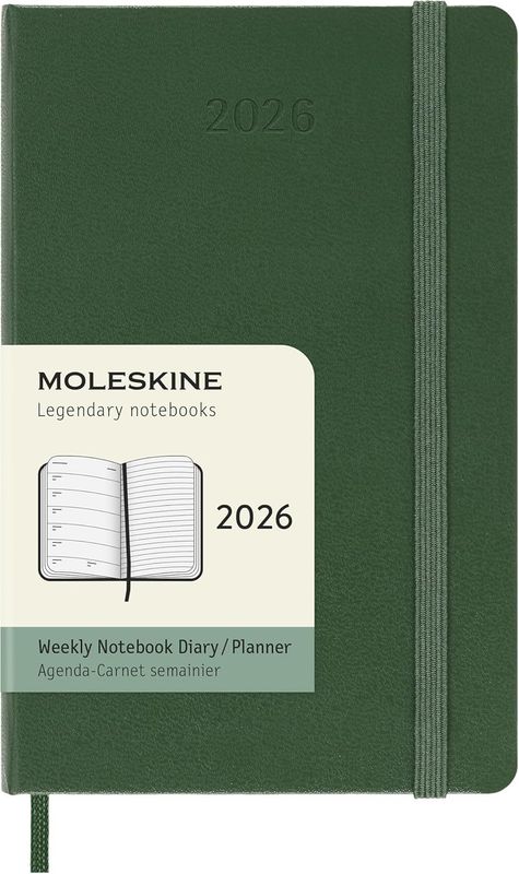 Moleskine Pocket 2026 Hard Cover Weekly Notebook Diary - Myrtle Green