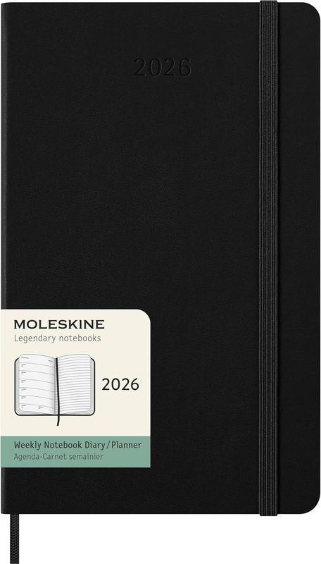 Moleskine Large 2026 Hard Cover Weekly Notebook Diary - Black