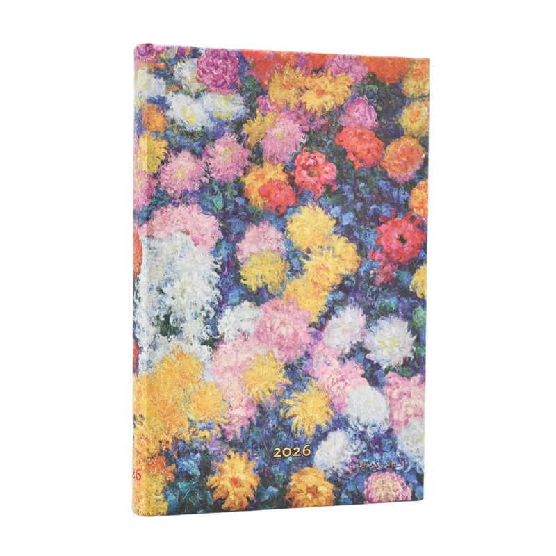 Paperblanks Mini 2026 Week To View Hard Cover Diary -  Monet's Chrysanthemums