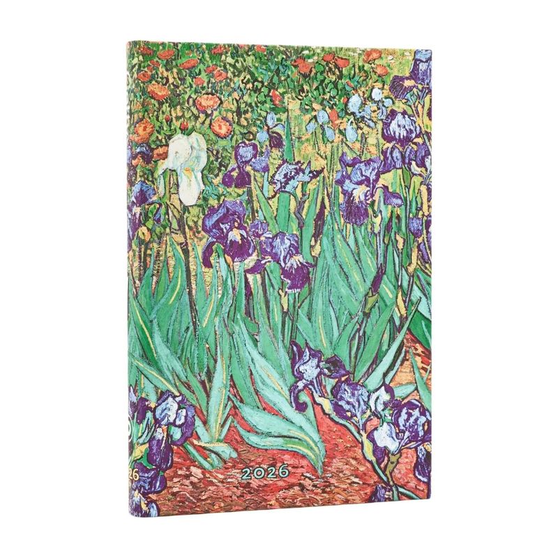 Paperblanks Mini 2026 Week To View Hard Cover Diary -  Van Gogh's Irises