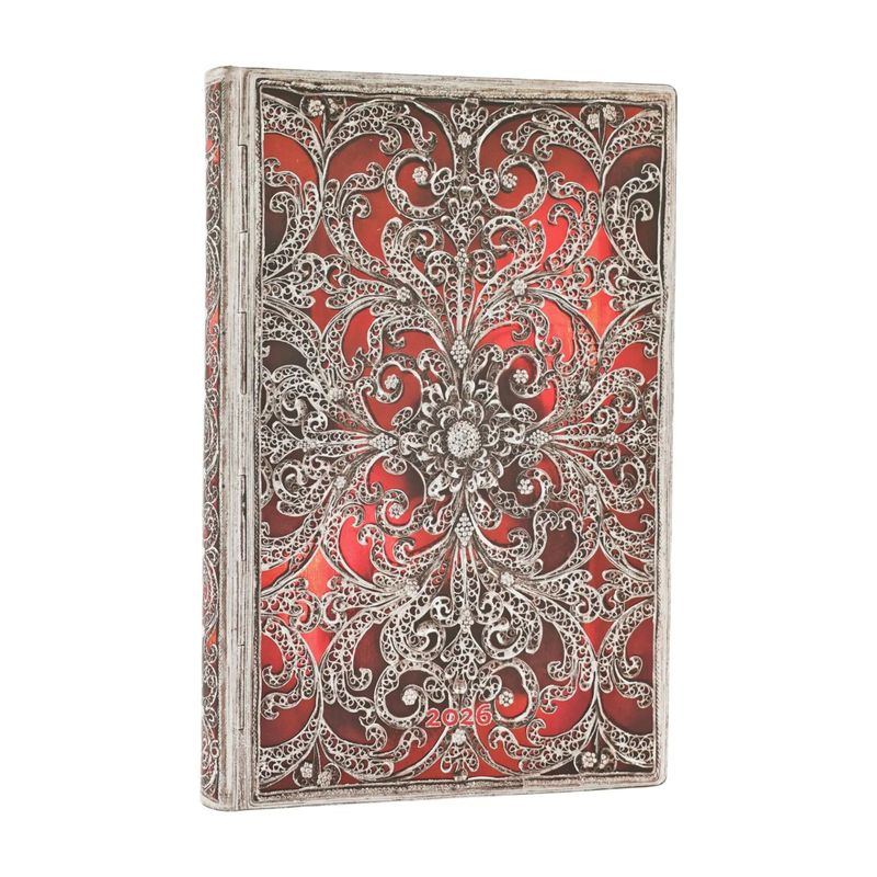 Paperblanks Mini 2026 Week To View Flexi Soft Cover Diary -  Garnet
