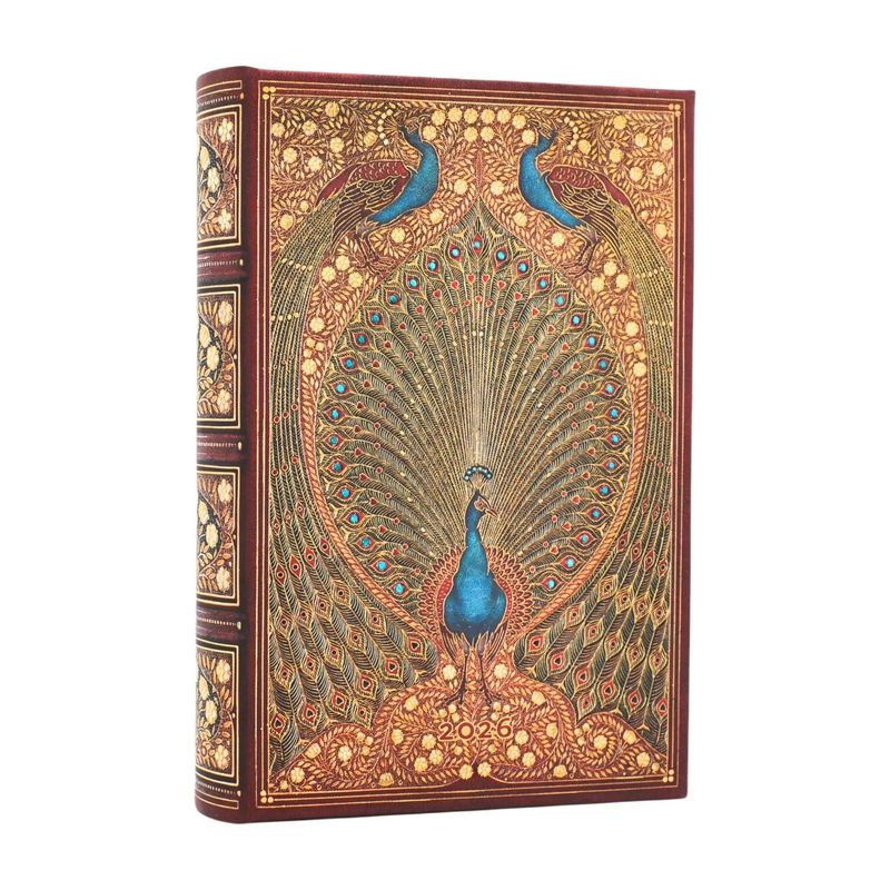 Paperblanks Mini 2026 Day at A Time Hard Cover Diary -  Hafiz's Peacocks