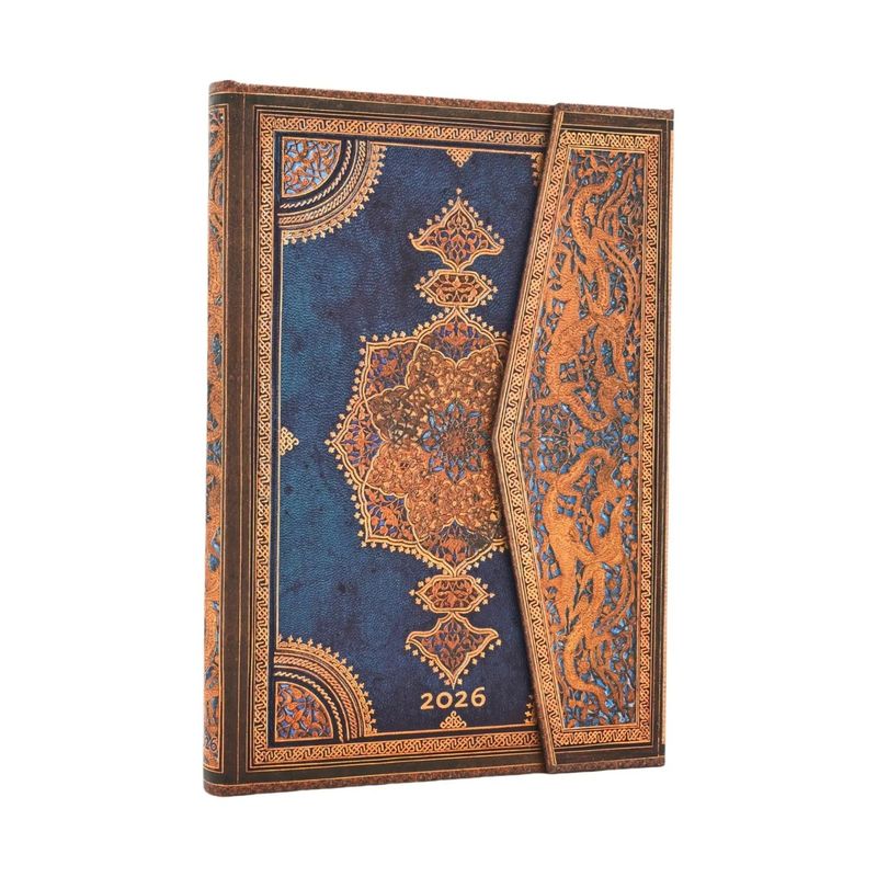 Paperblanks Midi 2026 Week To View Hard Cover Diary - Safavid Indigo