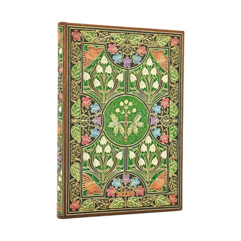 Paperblanks Midi 2026 Week To View Hard Cover Diary - Poetry in Bloom