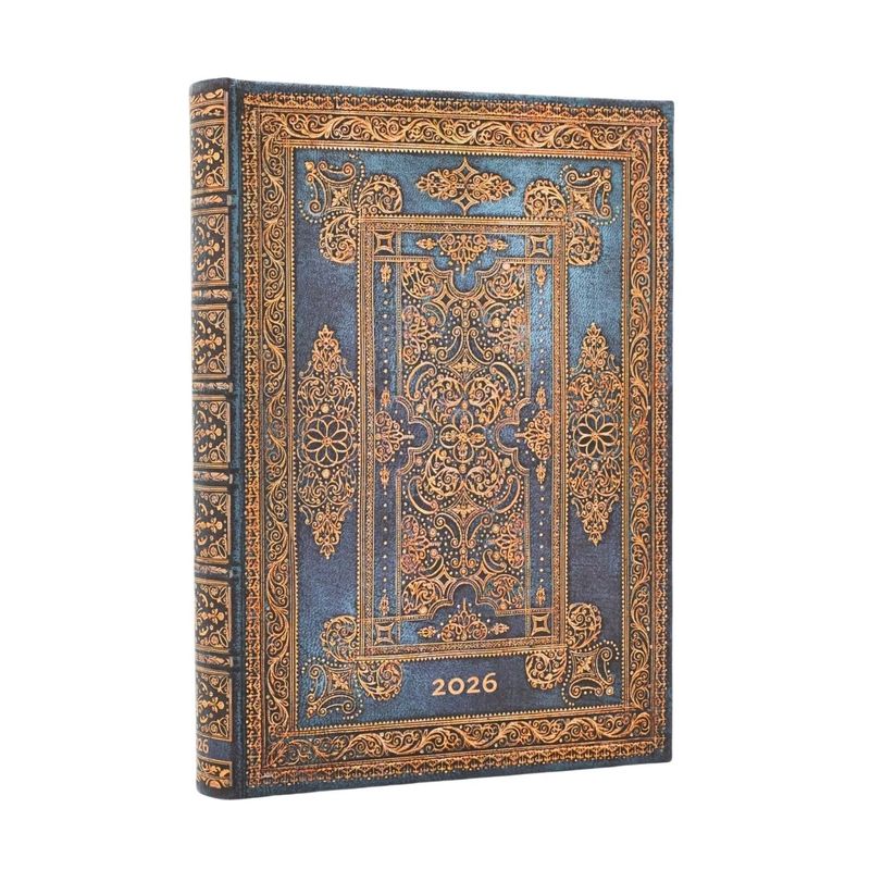Paperblanks Midi 2026 Day At A Time  Hard Cover Diary - Blue Luxe