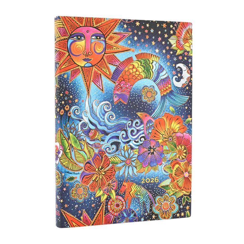 Paperblanks Midi 2026 Week To View Flexi Soft Cover Diary -  Celestial Magic