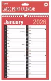 Large Print 2026 Calendar
