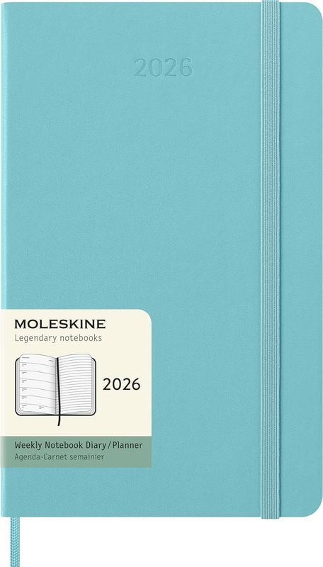 Moleskine Large 2026 Hard Cover Weekly Notebook Diary - Aquamarine