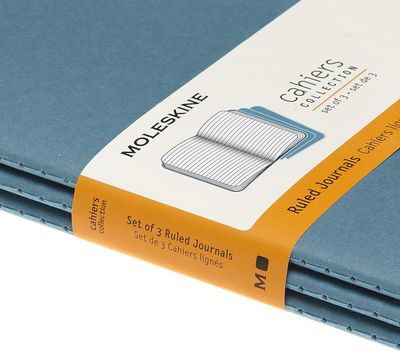 Moleskine Large Cahiers Brisk Blue Ruled Journals (set of 3) Moleskine Large Cahiers Brisk Blue Ruled Journals (set of 3)