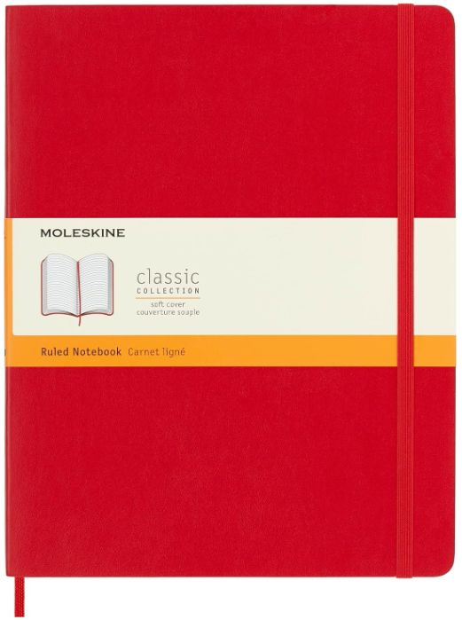 Moleskine Extra Large Scarlet Red Softcover Ruled Notebook