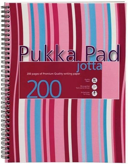 Pukka Pad Stripes A5 Polypropylene Wirebound Jotta Notebook 200 Pages - Pink Pukka Pad Stripes A5 Polypropylene Wirebound Jotta Notebook 200 Pages - Pink