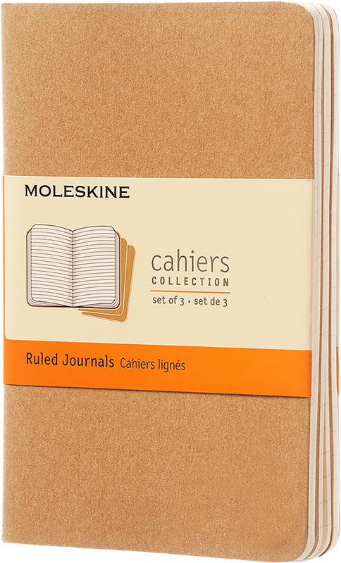 Moleskine Pocket Cahiers Kraft Set of 3 Ruled Journals
