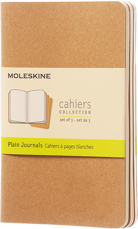 Moleskine Pocket Cahiers Kraft Set of 3 Plain Journals