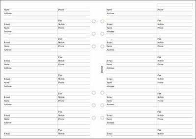 Filofax A5 Contacts