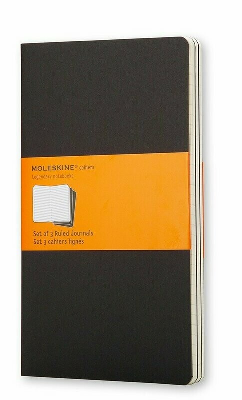 Moleskine Large Cahiers Black Ruled Journals (set of 3) Moleskine Large Cahiers Black Ruled Journals (set of 3)