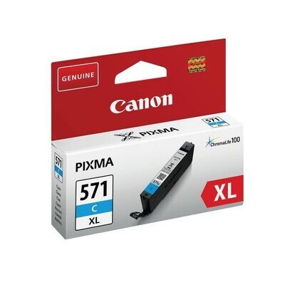 Genuine Canon CLI-571XL High Capacity Cyan Ink Cartridge Genuine Canon CLI-571XL High Capacity Cyan Ink Cartridge