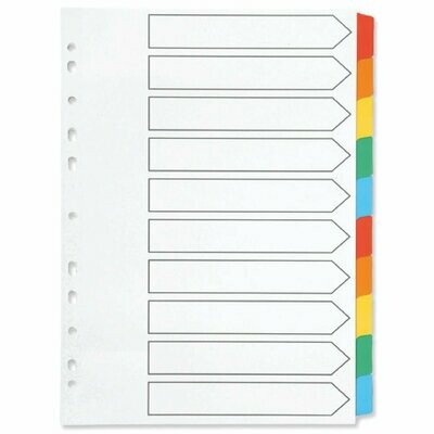 Q-Connect 10-Part A4 White Index File Divider
