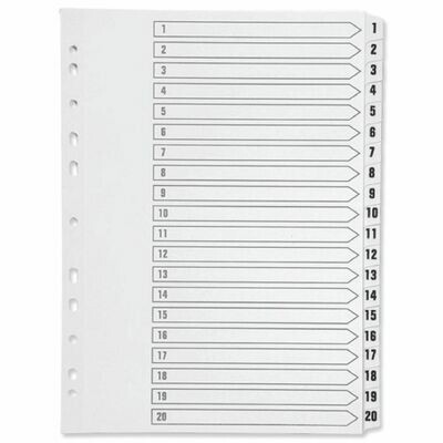 Q-Connect A4 1-20 Index File Divider Q-Connect A4 1-20 Index File Divider
