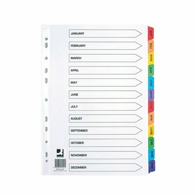 Q-Connect A4 January-December Index File Divider