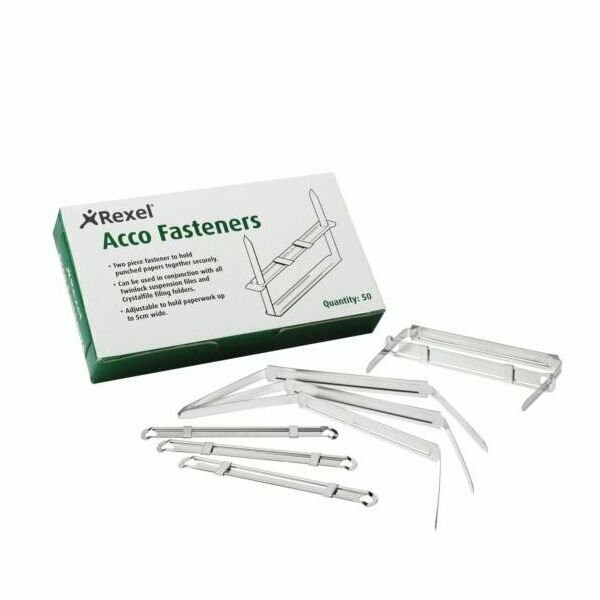 Rexel Acco Fasteners 80x50mm Steel (50 Pack) Rexel Acco Fasteners 80x50mm Steel (50 Pack)
