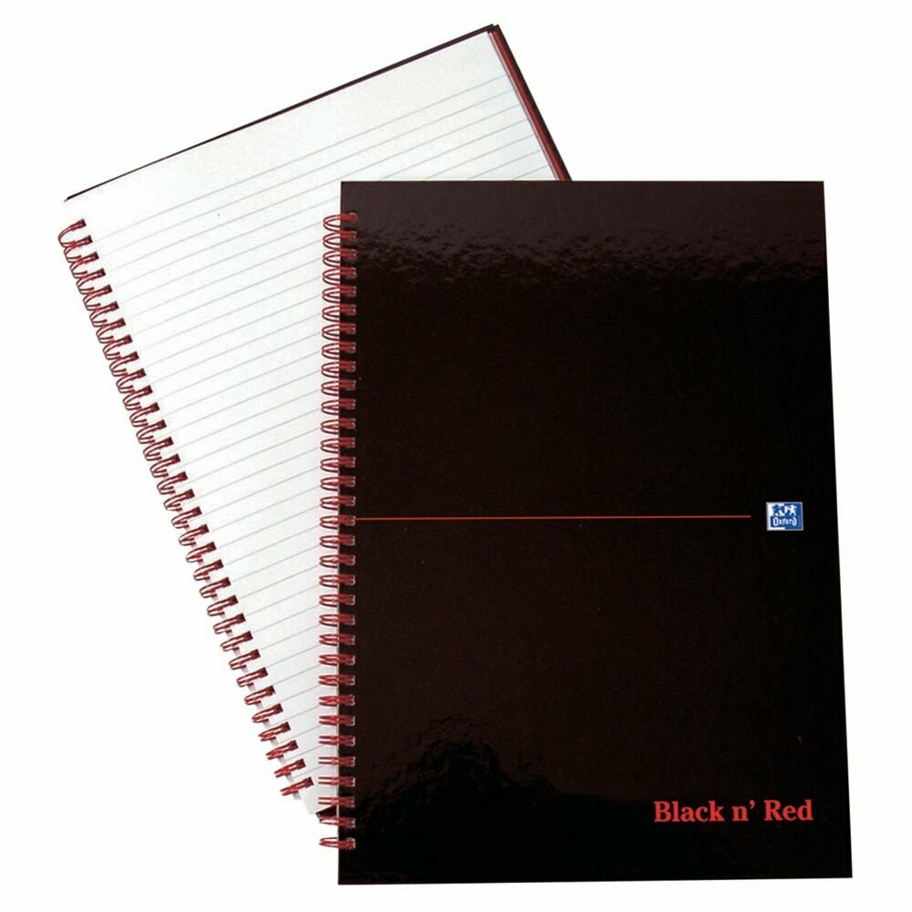 Black n' Red Ruled Wirebound Hardback A4 Notebook Black n' Red Ruled Wirebound Hardback A4 Notebook