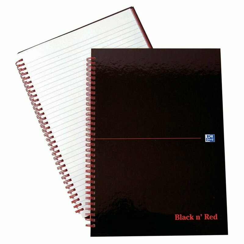 Black n' Red Ruled Wirebound Hardback A4 Notebook Black n' Red Ruled Wirebound Hardback A4 Notebook