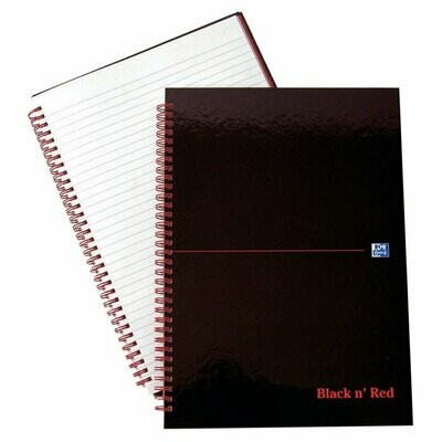 Black n' Red Ruled Wirebound Hardback A4 Notebook Black n' Red Ruled Wirebound Hardback A4 Notebook