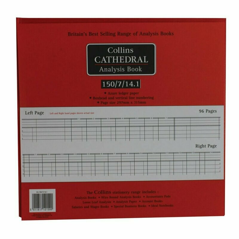 Collins Cathedral 7 Debit/14 Credit Columns 96 Pages Analysis Book Collins Cathedral 7 Debit/14 Credit Columns 96 Pages Analysis Book