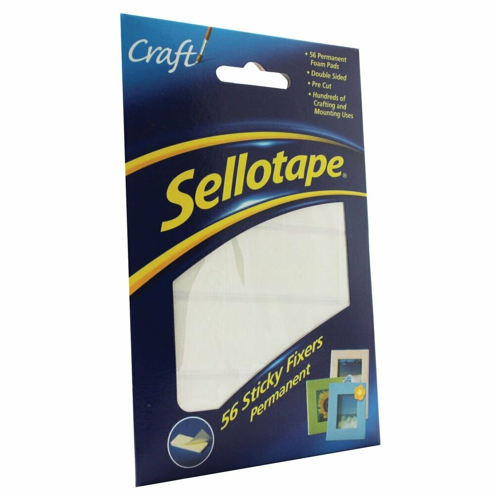 Sellotape Sticky Fixers Permanent 12 x 25mm (56 Pack)