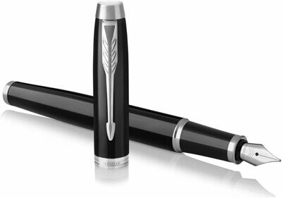 Parker IM Fountain Pen – Black Lacquer with Chrome Trim Finish Parker IM Fountain Pen – Black Lacquer with Chrome Trim Finish