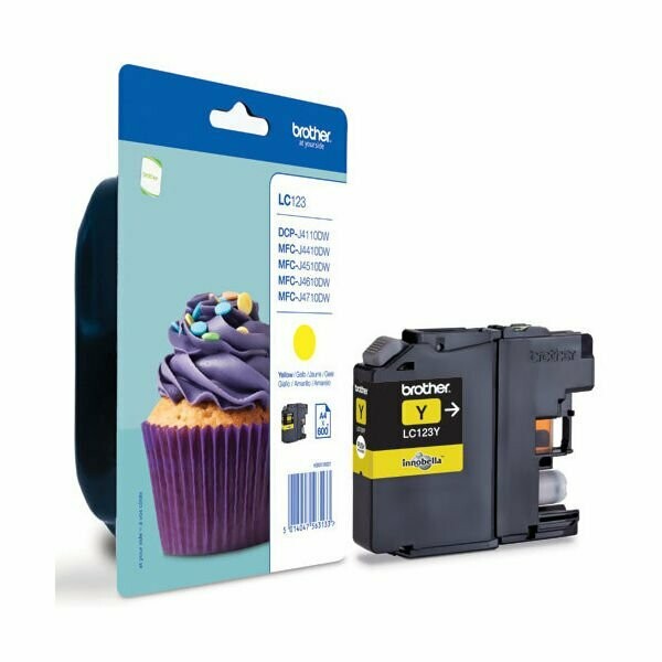 Genuine Brother LC123 Yellow Ink Cartridge Genuine Brother LC123 Yellow Ink Cartridge