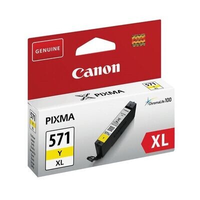 Genuine Canon CLI-571XL High Capacity Yellow Ink Cartridge Genuine Canon CLI-571XL High Capacity Yellow Ink Cartridge