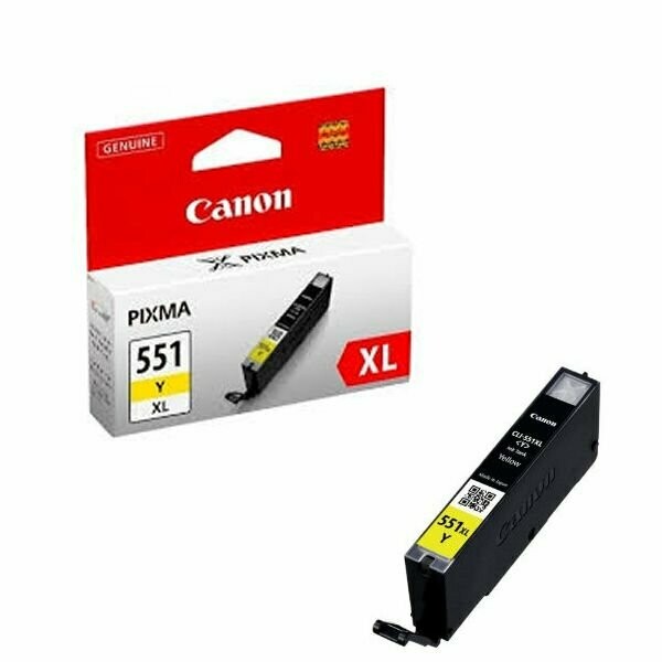 Genuine Canon CLI-551XL High Capacity Yellow Ink Cartridges Genuine Canon CLI-551XL High Capacity Yellow Ink Cartridges