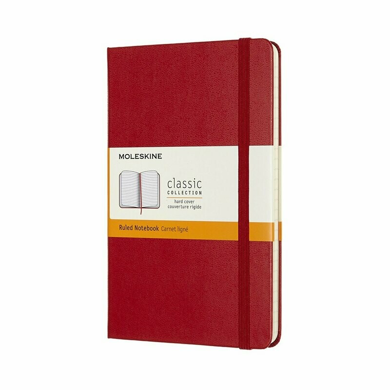 Moleskine Large Scarlet Red Hardcover Ruled Notebook